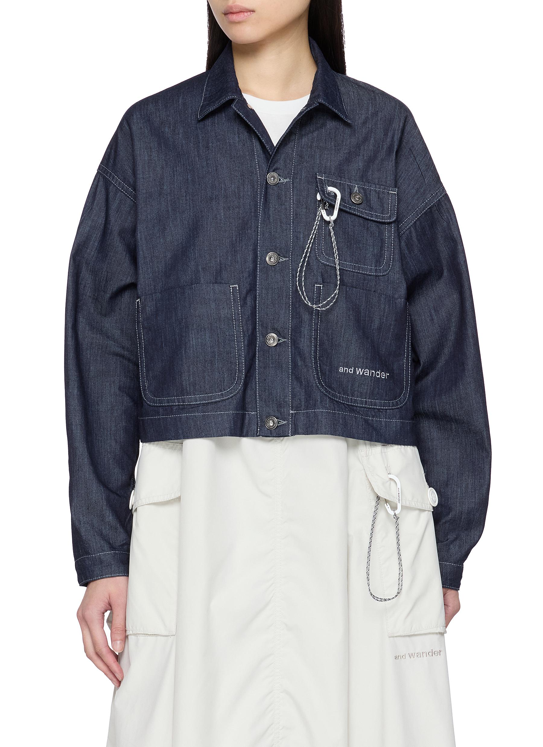 AND WANDER | Dry Easy Contrast Stitch Denim Shirt Jacket | Women