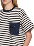  - AND WANDER - Striped Contrast Panel Cotton T-Shirt