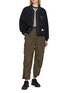 Figure View - Click To Enlarge - AND WANDER - Striped Contrast Panel Cotton T-Shirt