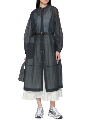 Figure View - Click To Enlarge - AND WANDER - Sheer Ripstop Long Shirt