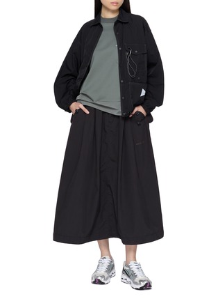 Figure View - Click To Enlarge - AND WANDER - Mesh Panel Chest Pocket T-Shirt