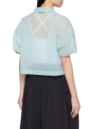 Back View - Click To Enlarge - AND WANDER - Sheer Ripstop Cropped Shirt