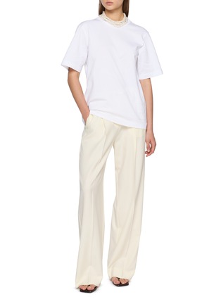 Figure View - Click To Enlarge - CARVEN - Pearl Necklace Cotton T-shirt