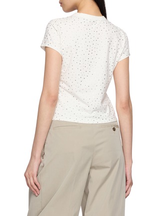 Back View - Click To Enlarge - ALEXANDERWANG - All Over Crystal Hotfix Cotton Baby T-Shirt