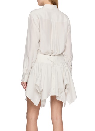 Back View - Click To Enlarge - ALEXANDERWANG - Layered Cut-Off Silk Double Shirt Dress