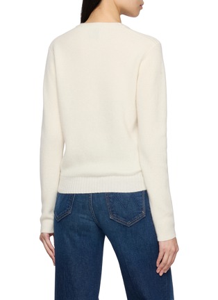 Back View - Click To Enlarge - JOVENS - V-Neck Ribbed Cashmere Cable Knit Sweater