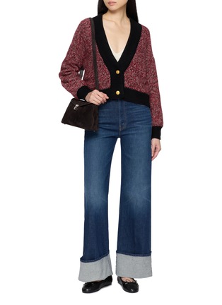 Figure View - Click To Enlarge - JOVENS - V-Neck Ribbed Cashmere Cable Knit Sweater