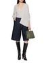 Figure View - Click To Enlarge - JOVENS - V-Neck Ribbed Cashmere Cable Knit Sweater
