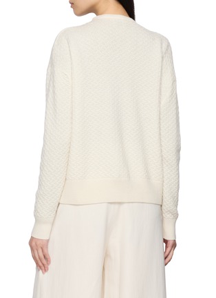 Back View - Click To Enlarge - JOVENS - Fancy Stitch Cashmere Bomber Cardigan