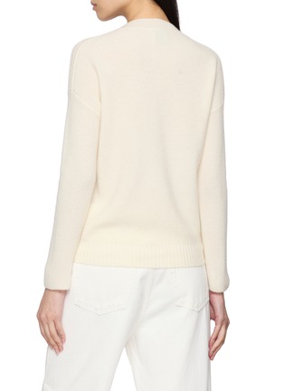 Back View - Click To Enlarge - JOVENS - Round Neck Ribbed Cashmere Cable Knit Sweater