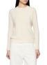JOVENS Round Neck Ribbed Cashmere Cable Knit Sweater