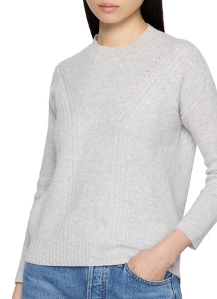  - JOVENS - Round Neck Ribbed Cashmere Cable Knit Sweater