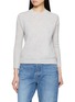 JOVENS Round Neck Ribbed Cashmere Cable Knit Sweater