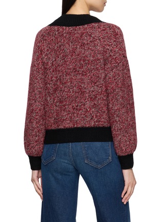 Back View - Click To Enlarge - JOVENS - V-Neck Mélange Cashmere Knit Cardigan