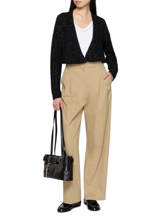 Figure View - Click To Enlarge - JOVENS - V-Neck Cashmere Metallic Knit Cardigan