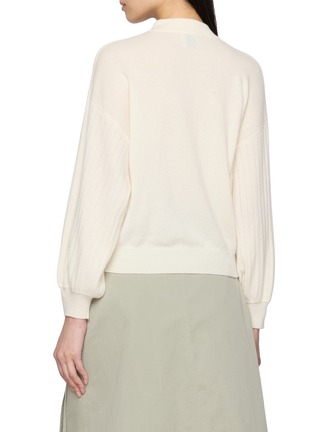 Back View - Click To Enlarge - JOVENS - Long Balloon Sleeve Mock Neck Chunky Ribbed Cashmere Knit Top