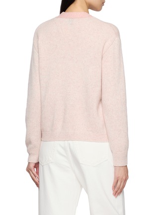 Back View - Click To Enlarge - JOVENS - V-Neck Tri Tone Beading Cashmere Knit Cardigan