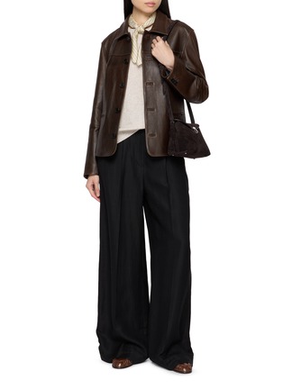 Figure View - Click To Enlarge - JOVENS - Oversized Round Neck Pocket Cashmere Knit Sweater