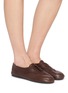 Figure View - Click To Enlarge - MIU MIU - Leather Derby Flats