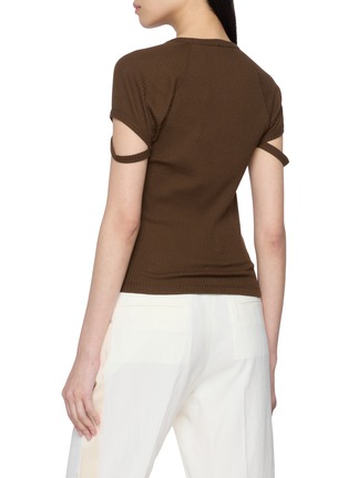Back View - Click To Enlarge - HELMUT LANG - Raglan Cropped Crewneck T-Shirt
