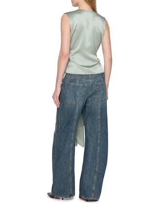 Back View - Click To Enlarge - HELMUT LANG - Scarf Drape Silk Top
