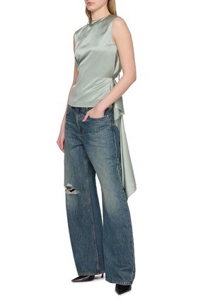 Figure View - Click To Enlarge - HELMUT LANG - Scarf Drape Silk Top