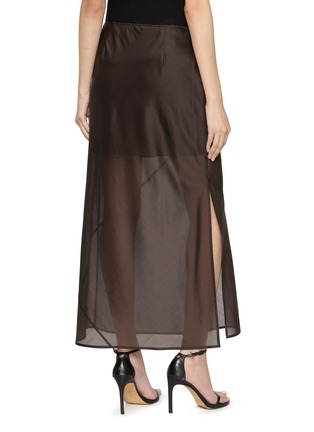 Back View - Click To Enlarge - HELMUT LANG - Layered Asymmetrical Seam Sheer Midi Skirt