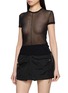 Detail View - Click To Enlarge - HELMUT LANG - Layered Short Sleeve Mesh Top
