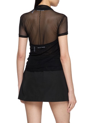Back View - Click To Enlarge - HELMUT LANG - Layered Short Sleeve Mesh Top
