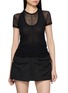 HELMUT LANG Layered Short Sleeve Mesh Top