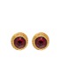 LANE CRAWFORD VINTAGE ACCESSORIES 1980's Gold Toned Lucite Clip On Earrings