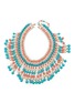 LANE CRAWFORD VINTAGE ACCESSORIES 1970's Gold Toned Faux Turquoise Pearl Bended Necklace
