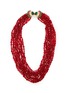LANE CRAWFORD VINTAGE ACCESSORIES 2000's Ruby Beaded Gold Diamante Necklace