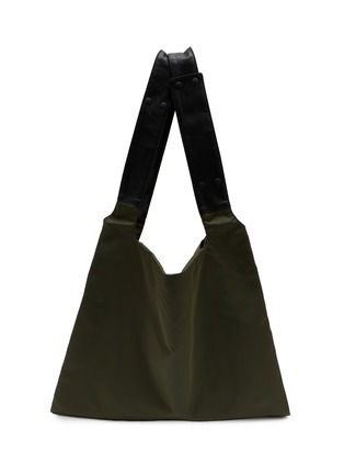 Detail View - Click To Enlarge - DISCORD YOHJI YAMAMOTO - Leather Trim Patch Dot Tote Bag