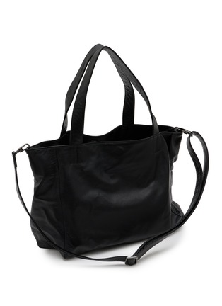 Detail View - Click To Enlarge - DISCORD YOHJI YAMAMOTO - Pinched Leather Tote Bag