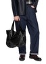 Front View - Click To Enlarge - DISCORD YOHJI YAMAMOTO - Pinched Leather Tote Bag