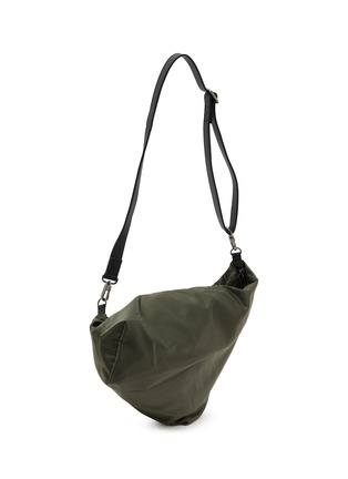 Detail View - Click To Enlarge - DISCORD YOHJI YAMAMOTO - Leather Trim Curve Crossbody Bag