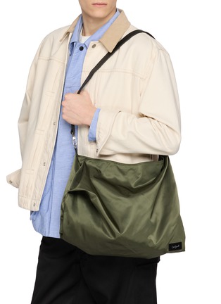 Figure View - Click To Enlarge - DISCORD YOHJI YAMAMOTO - 2-Tuck Leather Trim Crossbody Bag