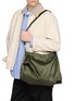 Figure View - Click To Enlarge - DISCORD YOHJI YAMAMOTO - 2-Tuck Leather Trim Crossbody Bag