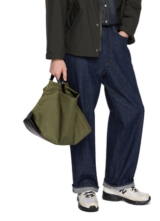 Back View - Click To Enlarge - DISCORD YOHJI YAMAMOTO - Leather Trim Convertible Bag