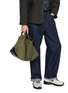 Back View - Click To Enlarge - DISCORD YOHJI YAMAMOTO - Leather Trim Convertible Bag