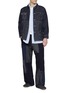 Figure View - Click To Enlarge - FDMTL - Patchwork Dark Wash Coverall Jacket