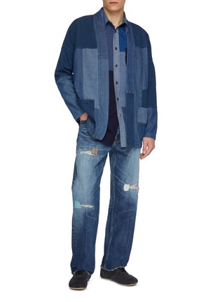 Figure View - Click To Enlarge - FDMTL - Classic fit Patchwork Denim