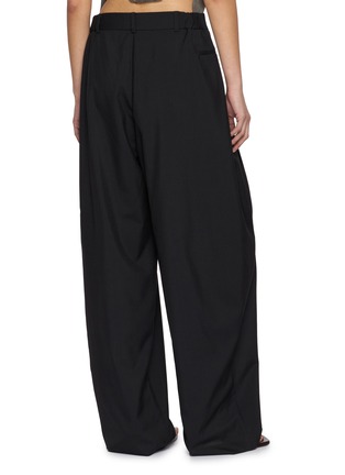 Back View - Click To Enlarge - ST. AGNI - Pleated Pinstripe Wool Blend Pants