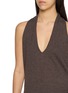  - ST. AGNI - Deep V Open Back Halter Wool Knit Top