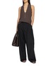 Figure View - Click To Enlarge - ST. AGNI - Deep V Open Back Halter Wool Knit Top