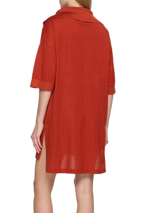 Back View - Click To Enlarge - LACOSTE - Nakoma Open Polo Collar Mini Dress