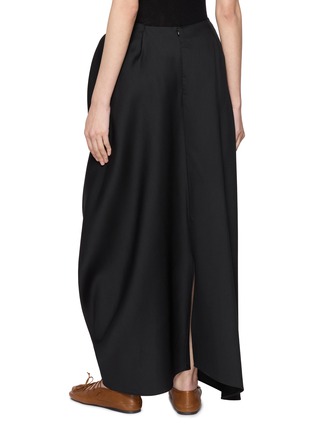 Back View - Click To Enlarge - INTO THE EAST - Draped Wool Silk  Maxi Skirt