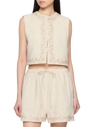 INTO THE EAST | Embroidered Linen Vest