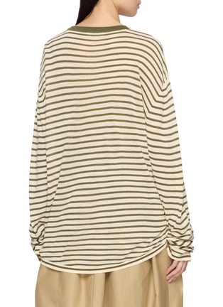Back View - Click To Enlarge - INTO THE EAST - Striped Long Sleeve Knit T-Shirt